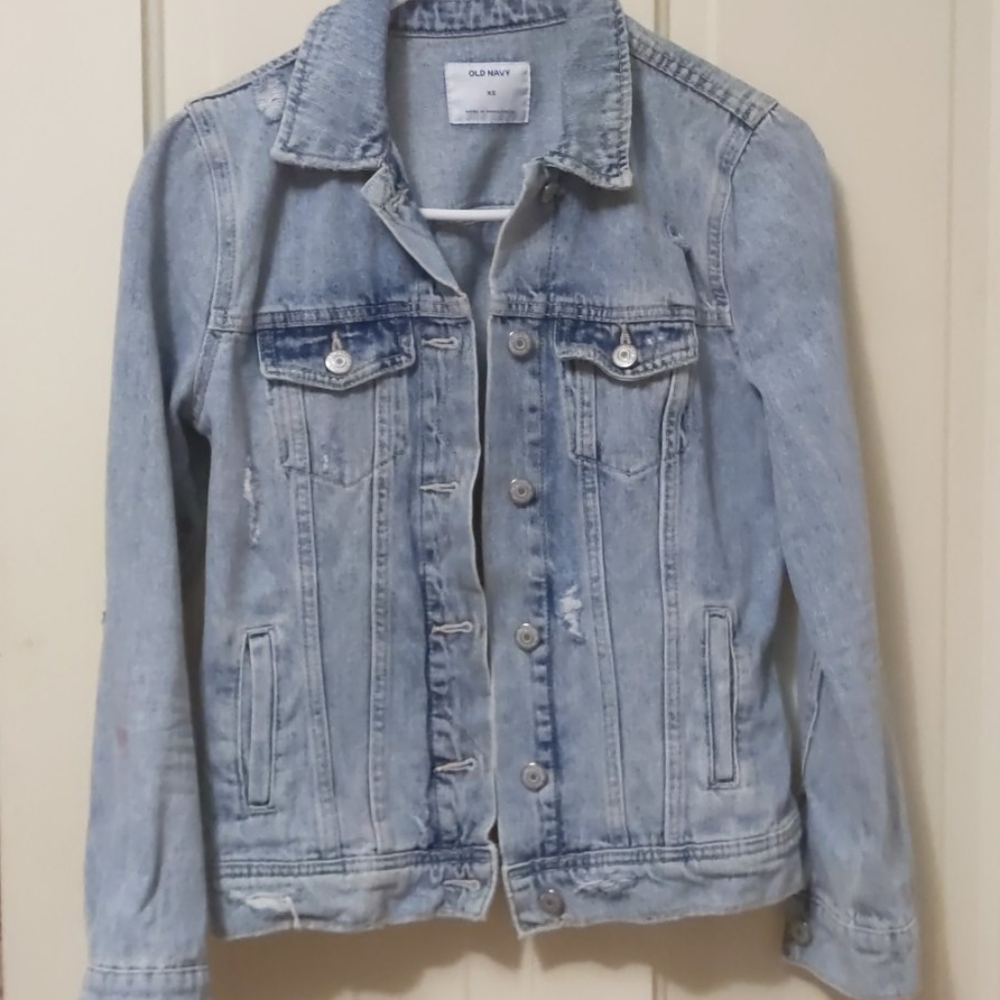Destructed denim jacket